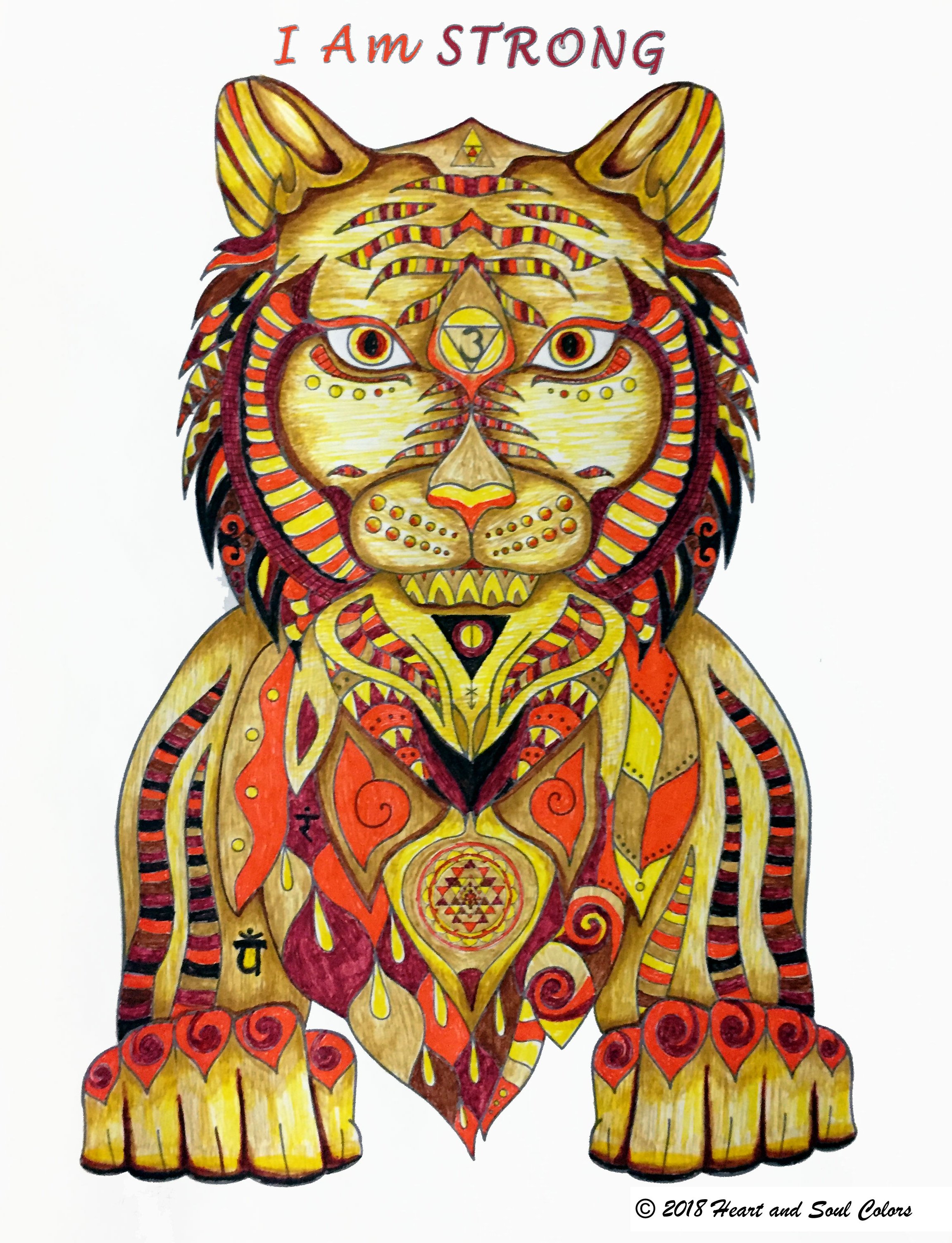 The I Am STRONG Tiger empowers you to live in your full power, confident and bold in every moment. This special coloring design includes sacred geometry and other powerful symbols.