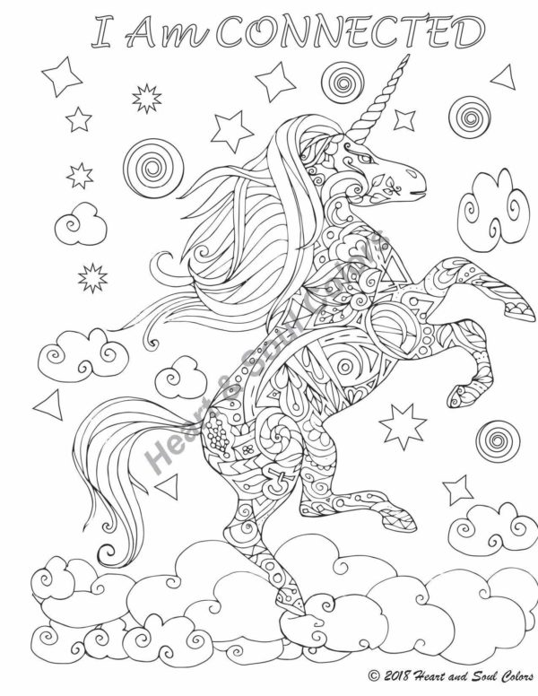 Unicorn: I Am CONNECTED Coloring Sheet