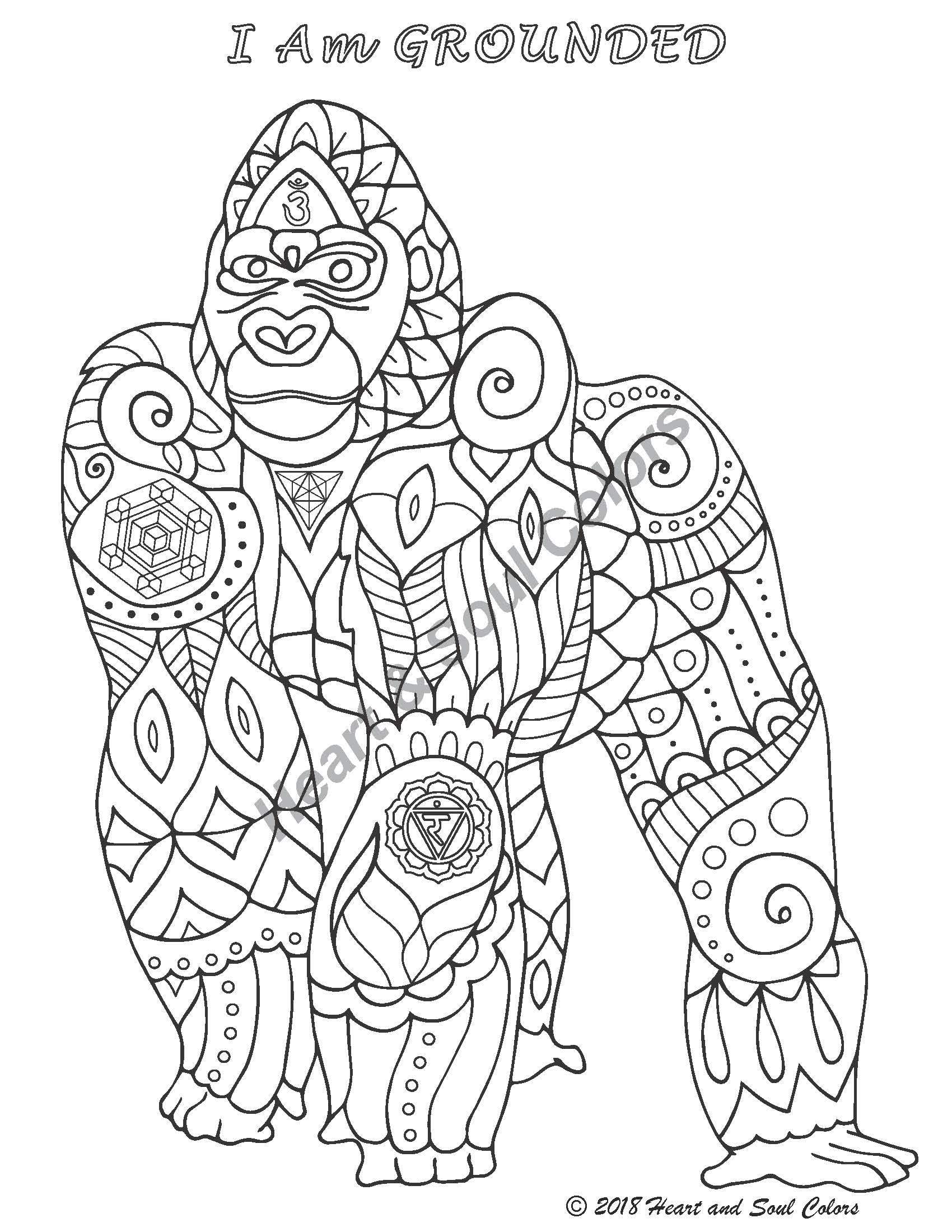 Gorilla: I Am GROUNDED Coloring Sheet « Gratitude Rocks!