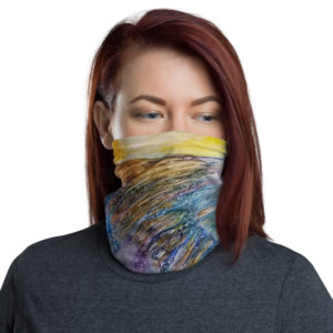 Rainbow Wave Watercolor Neck Gaiter/Face Mask