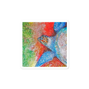 Tranquil and Colorful Turtle Bubble-free Stickers